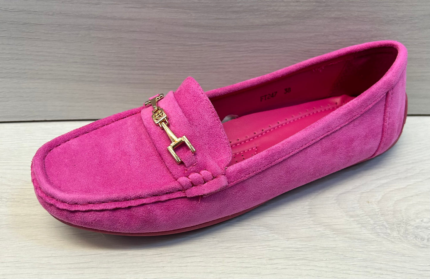 Fuchsia suede mocks