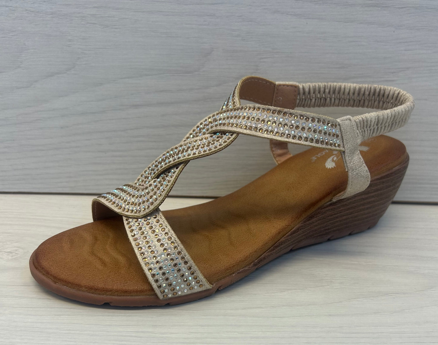 Beige wedge sandal