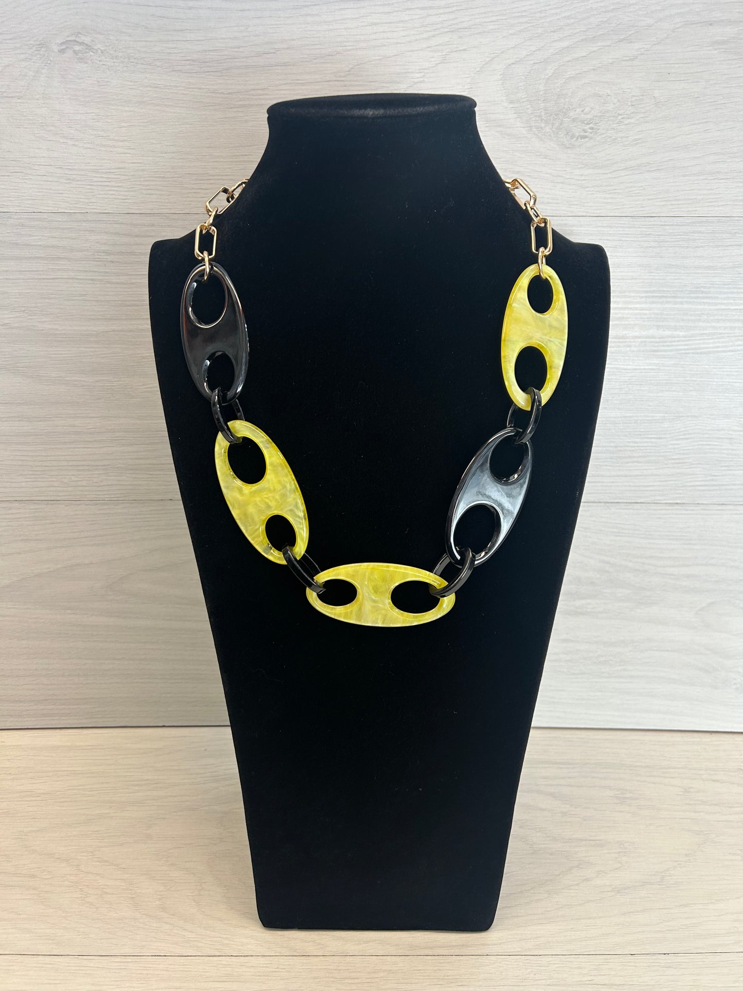 Yellow/Black acrylic Necklace
