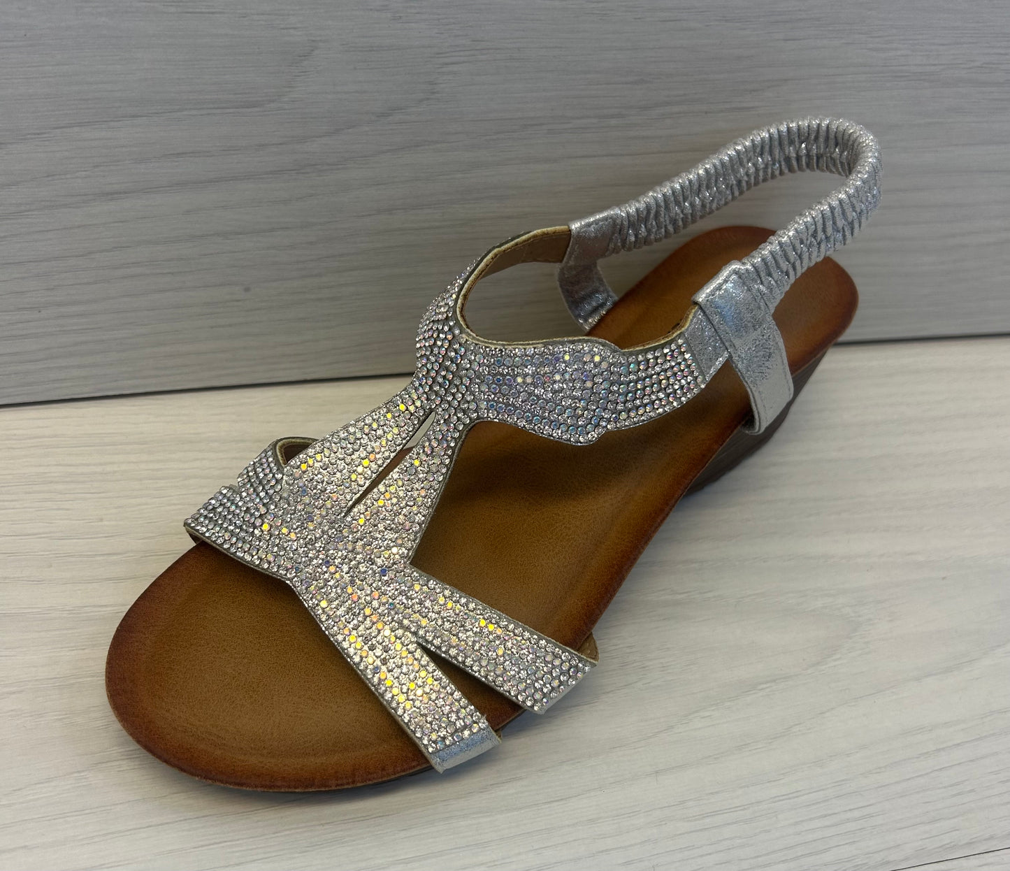 Silver AB wedge sandal