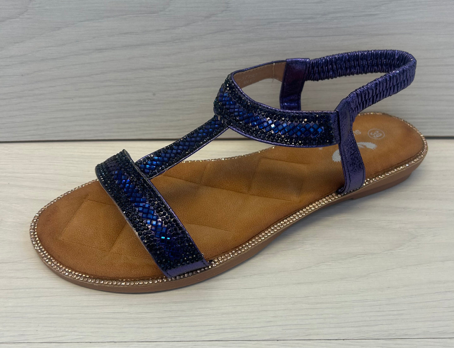 Cobalt diamante sandal