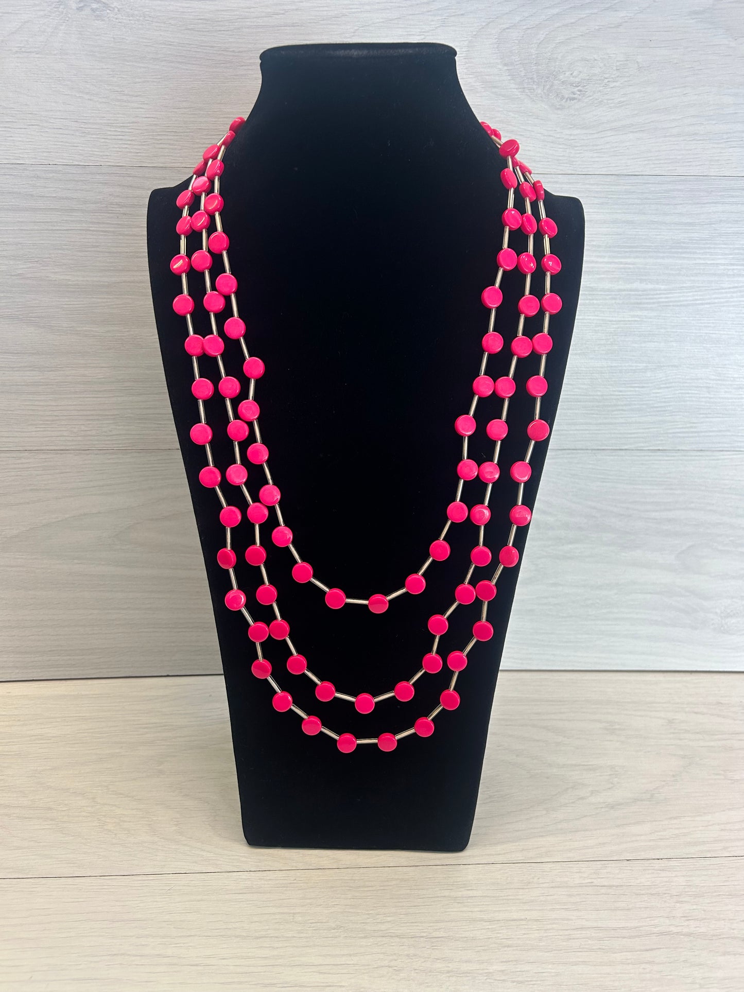 Fuchsia dot layered Necklace