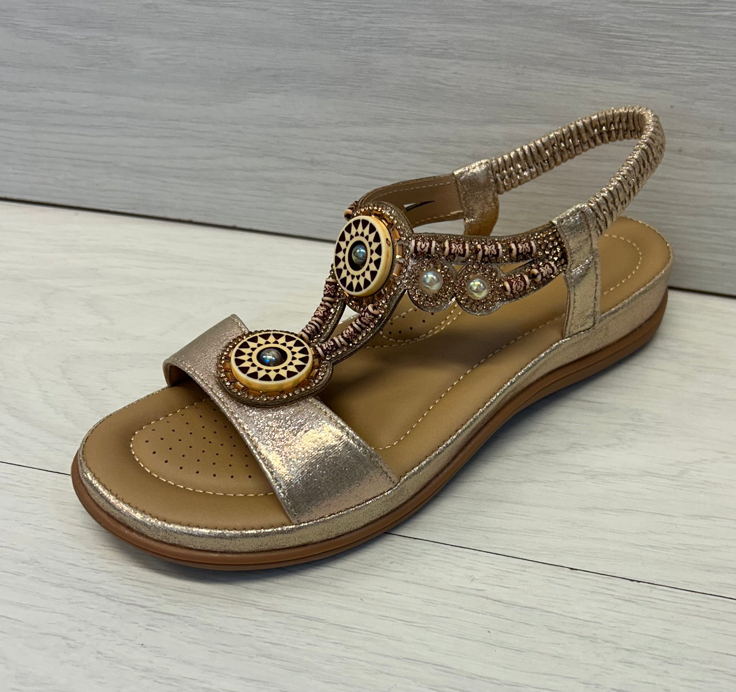 Boho beaded Sandal-Gold