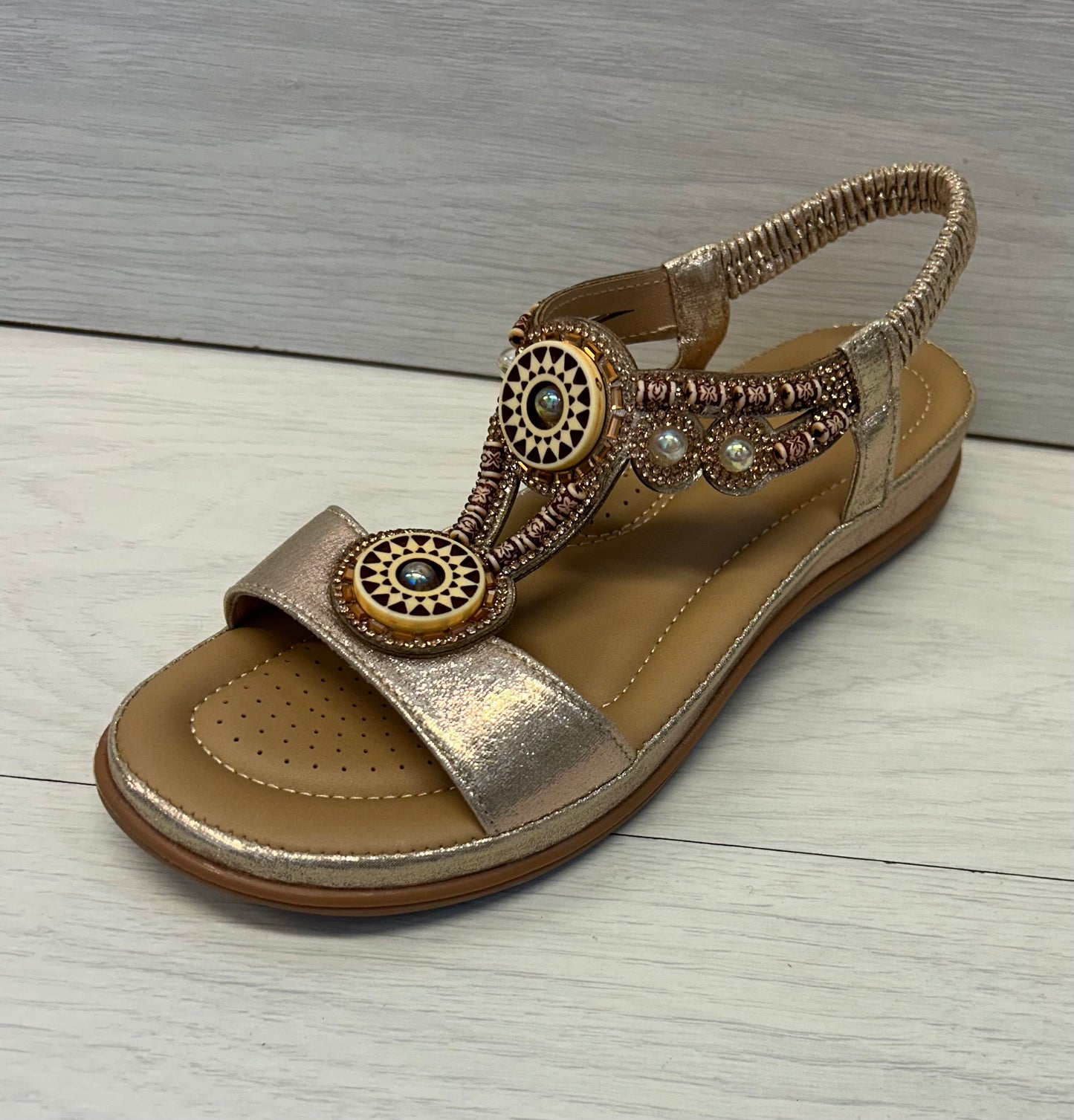 Boho beaded Sandal-Gold