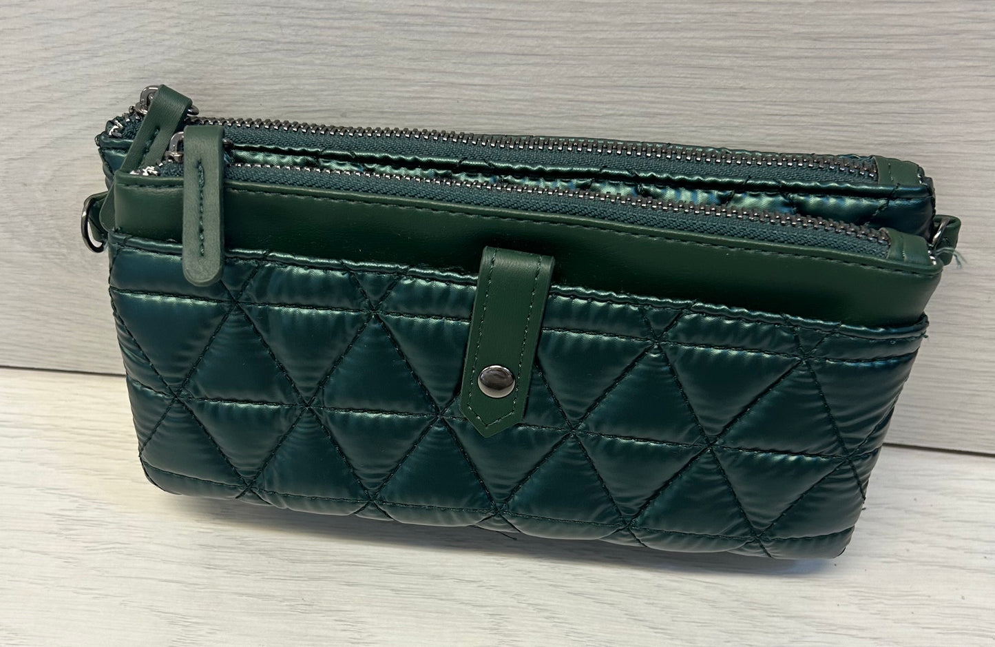 Green quilted bag