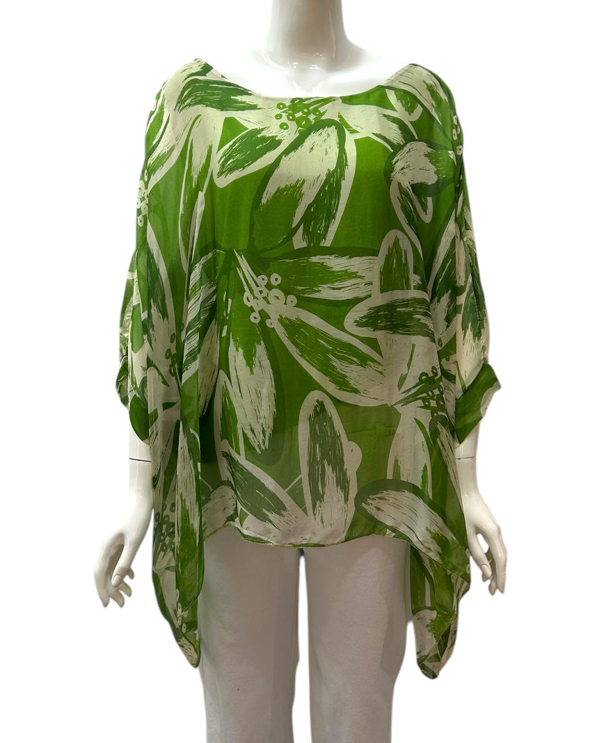 Green Flower blouse