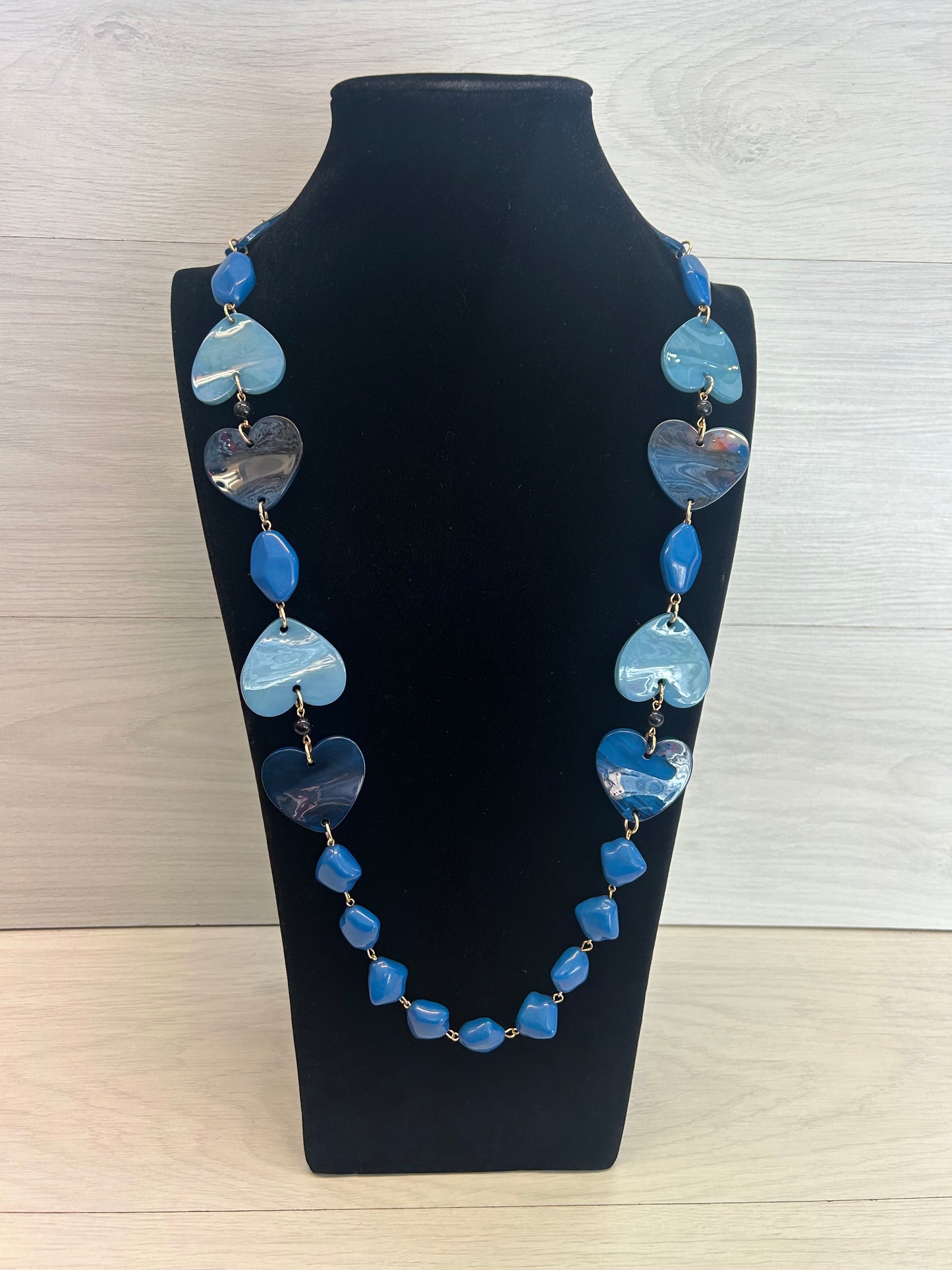 Blue heart acrylic Necklace