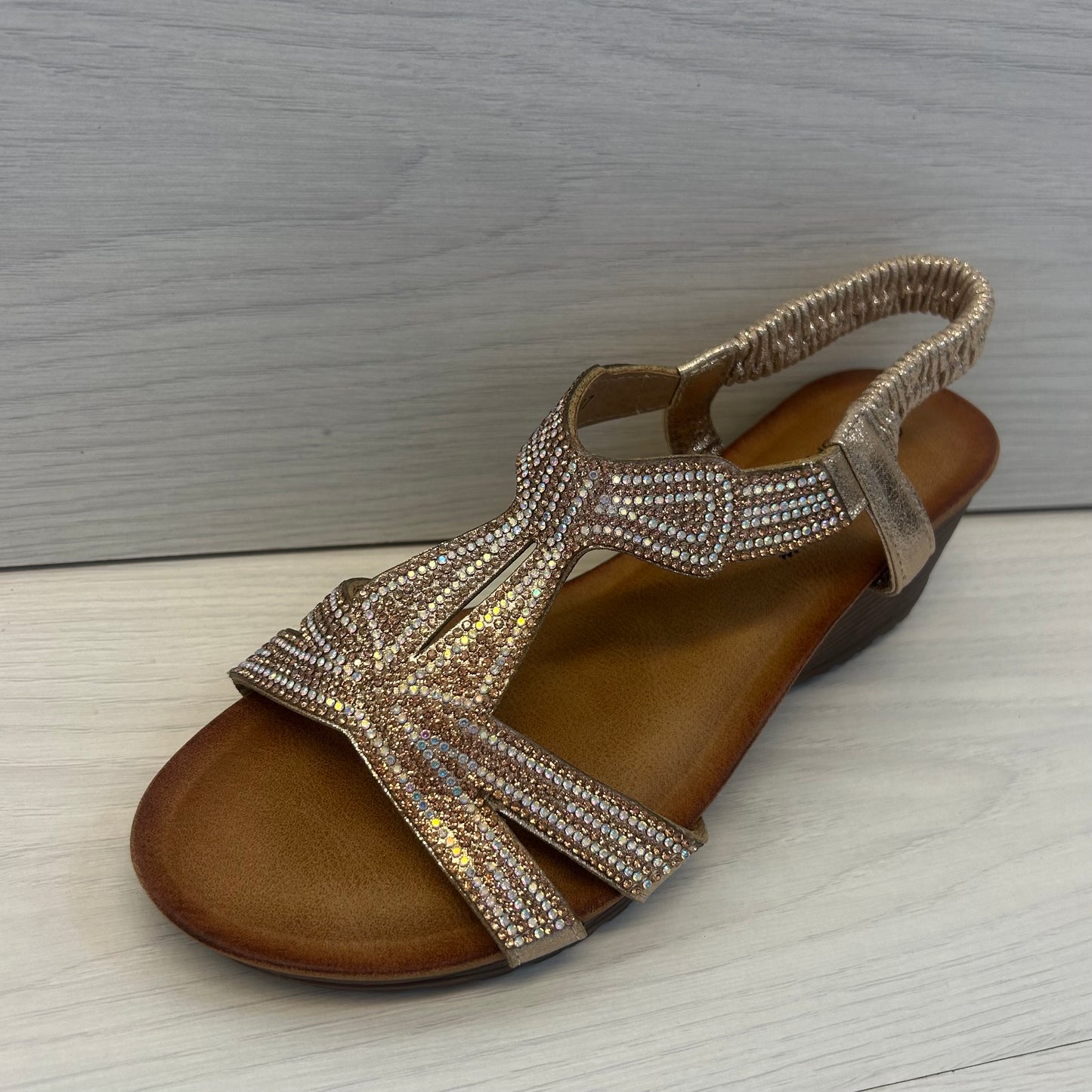 Pale Gold wedge sandal