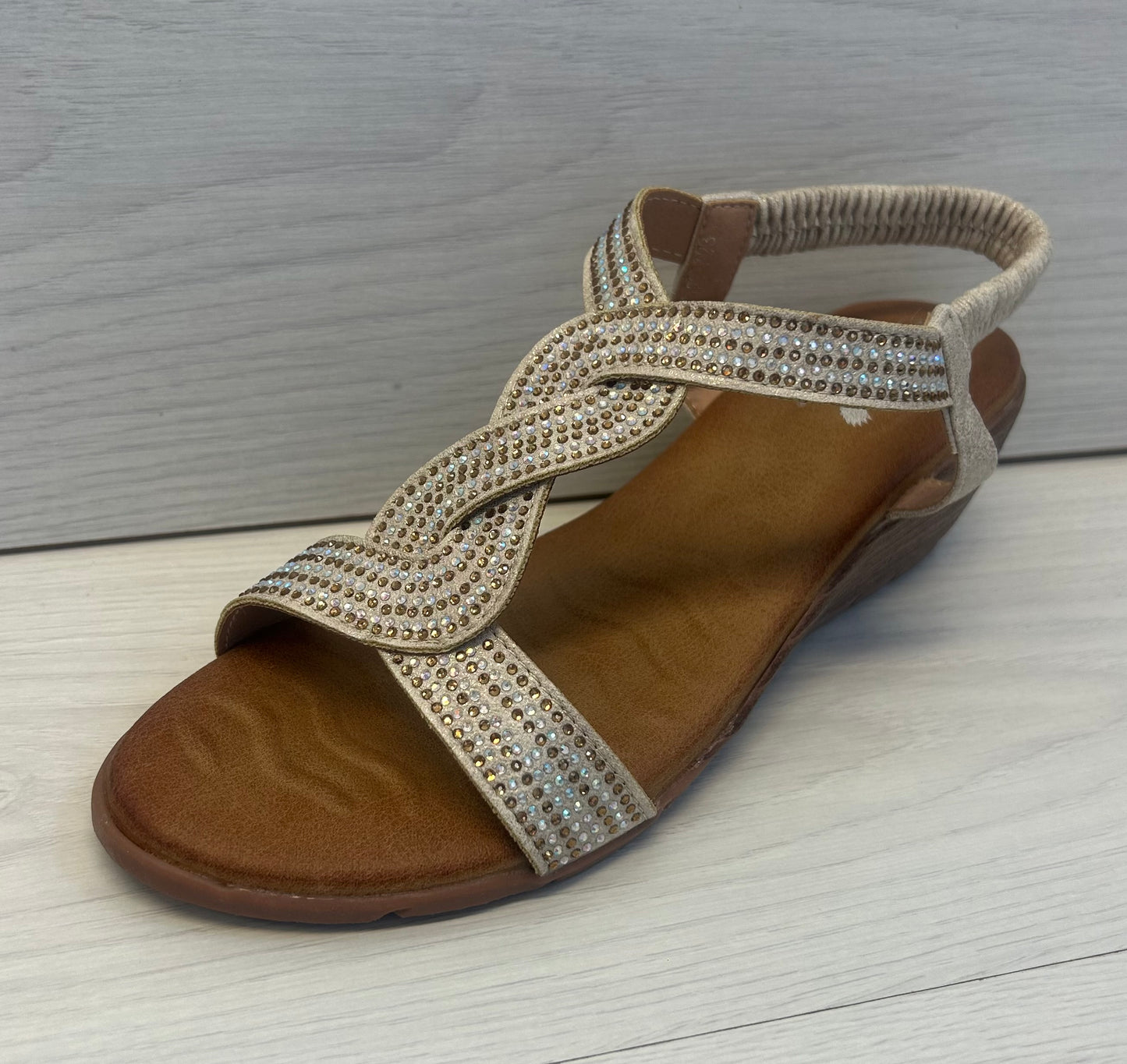Beige wedge sandal