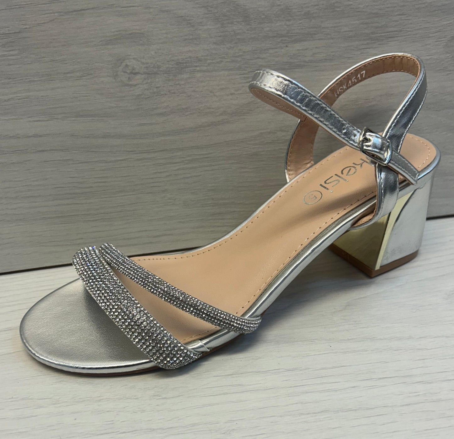 HSK4517 silver diamanté sandal