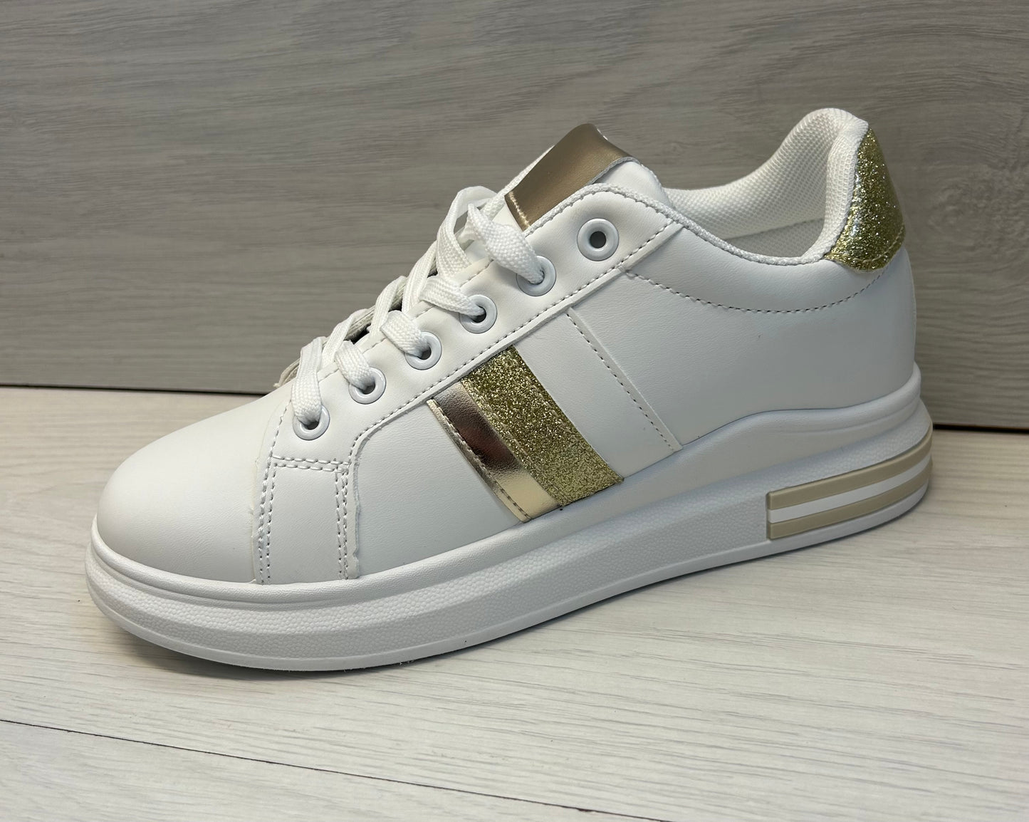 White/Gold trainer