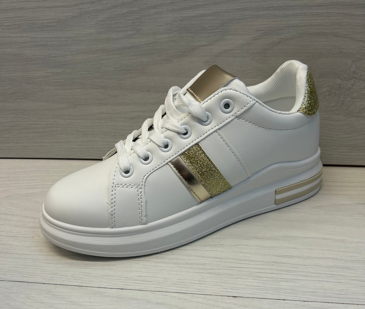 White/Gold trainer