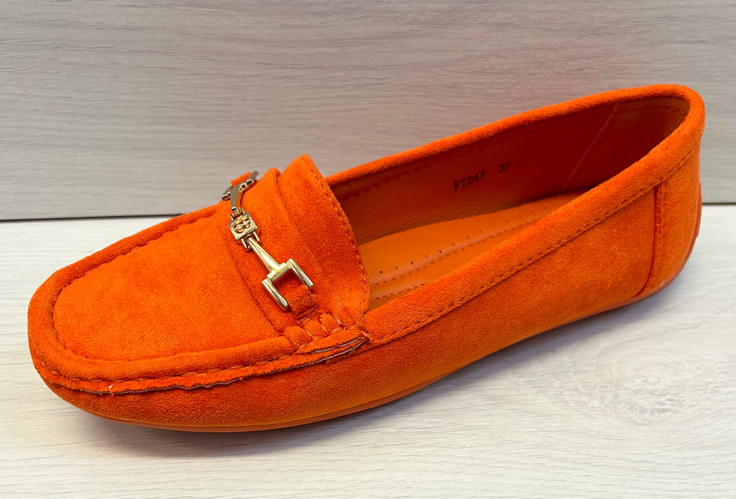 Orange suede mocks