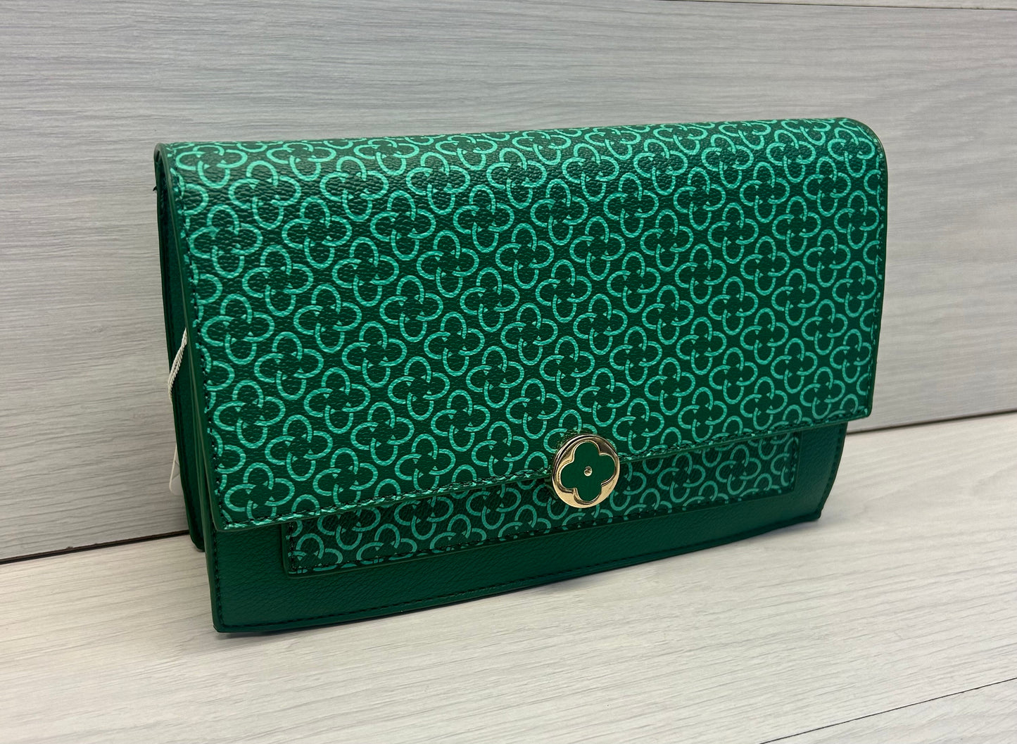 Green Flower patter box bag
