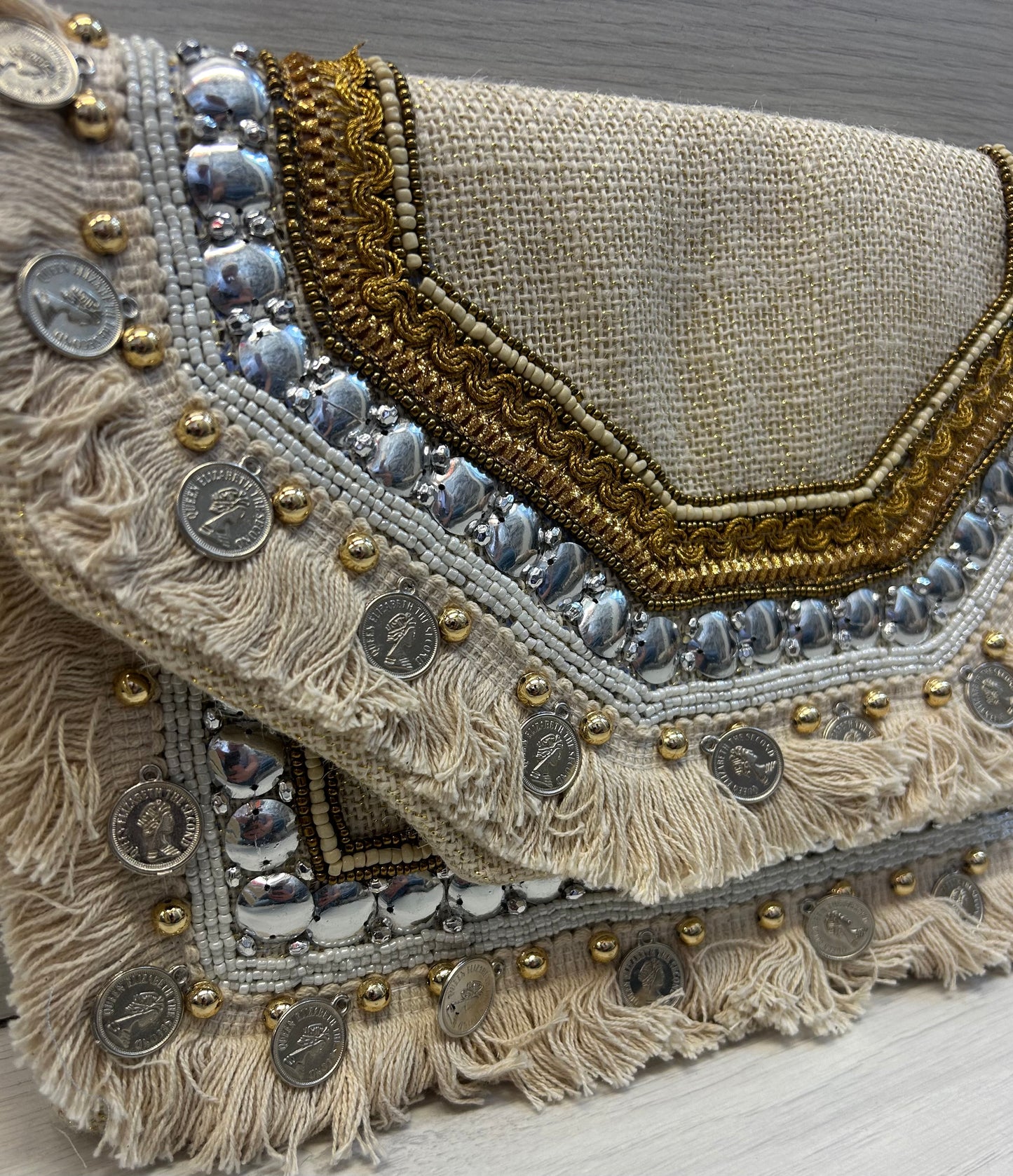 Silver penny Clutch