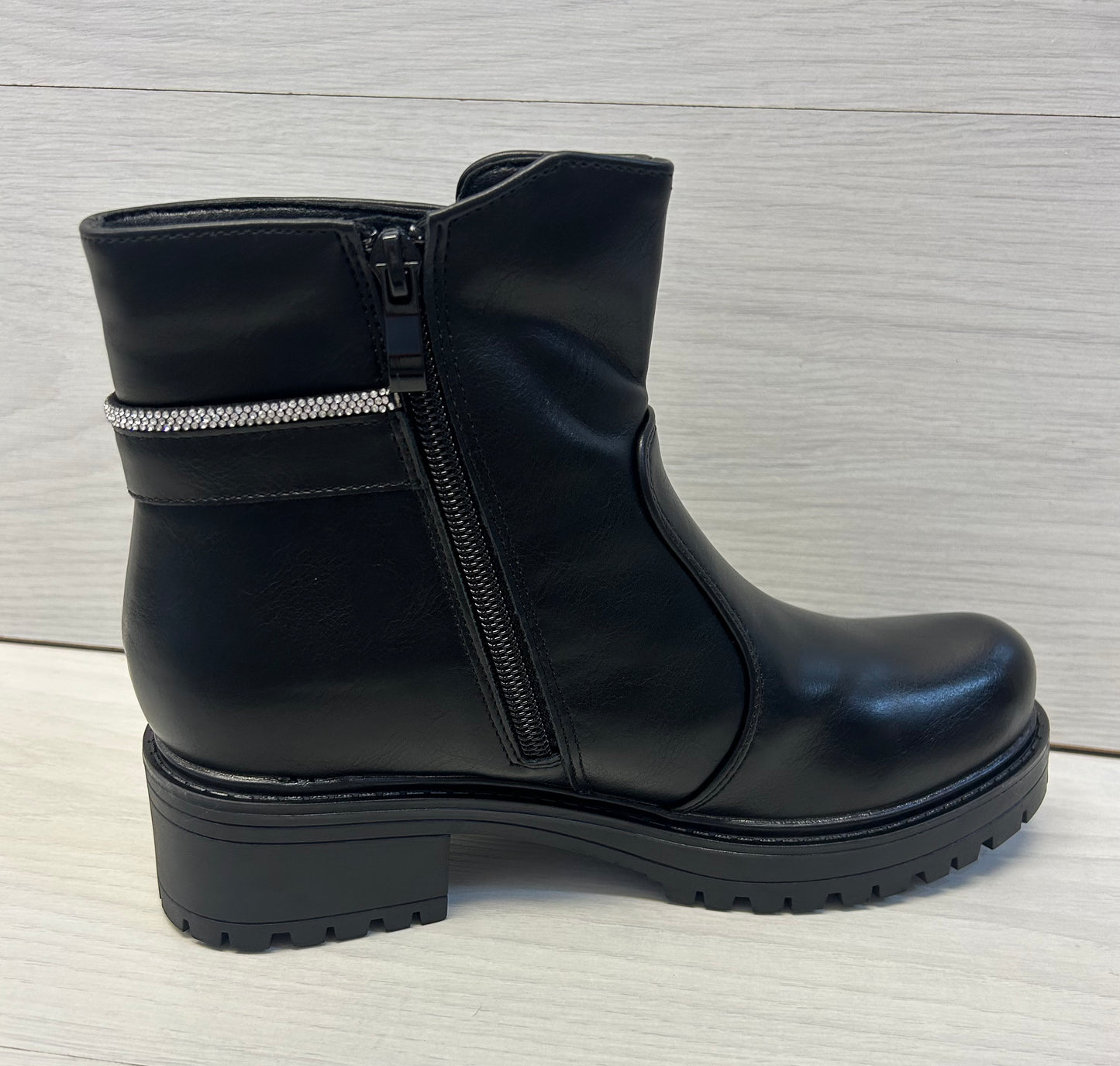 Black chunky ankle boot