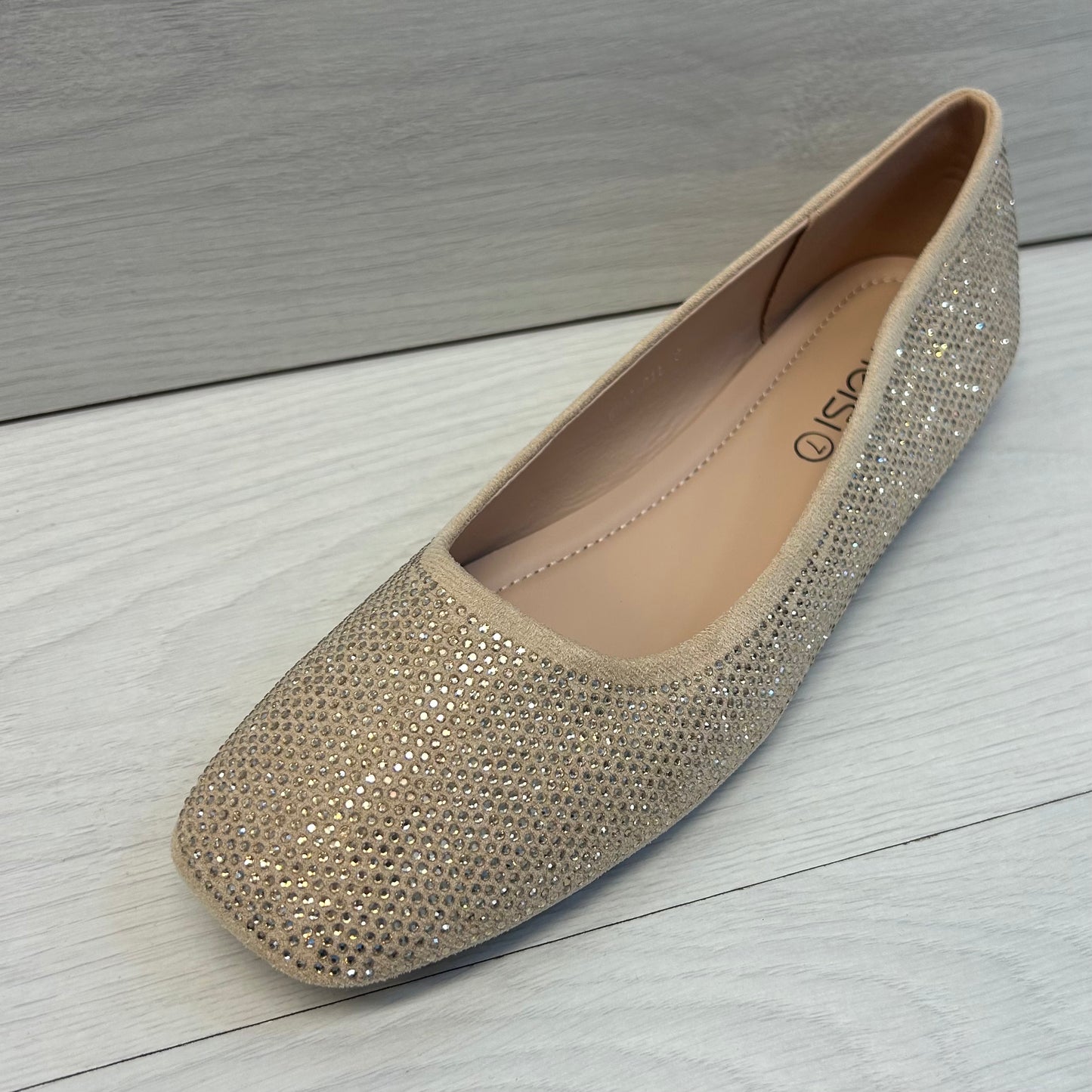 What011 Gold sparkly pump