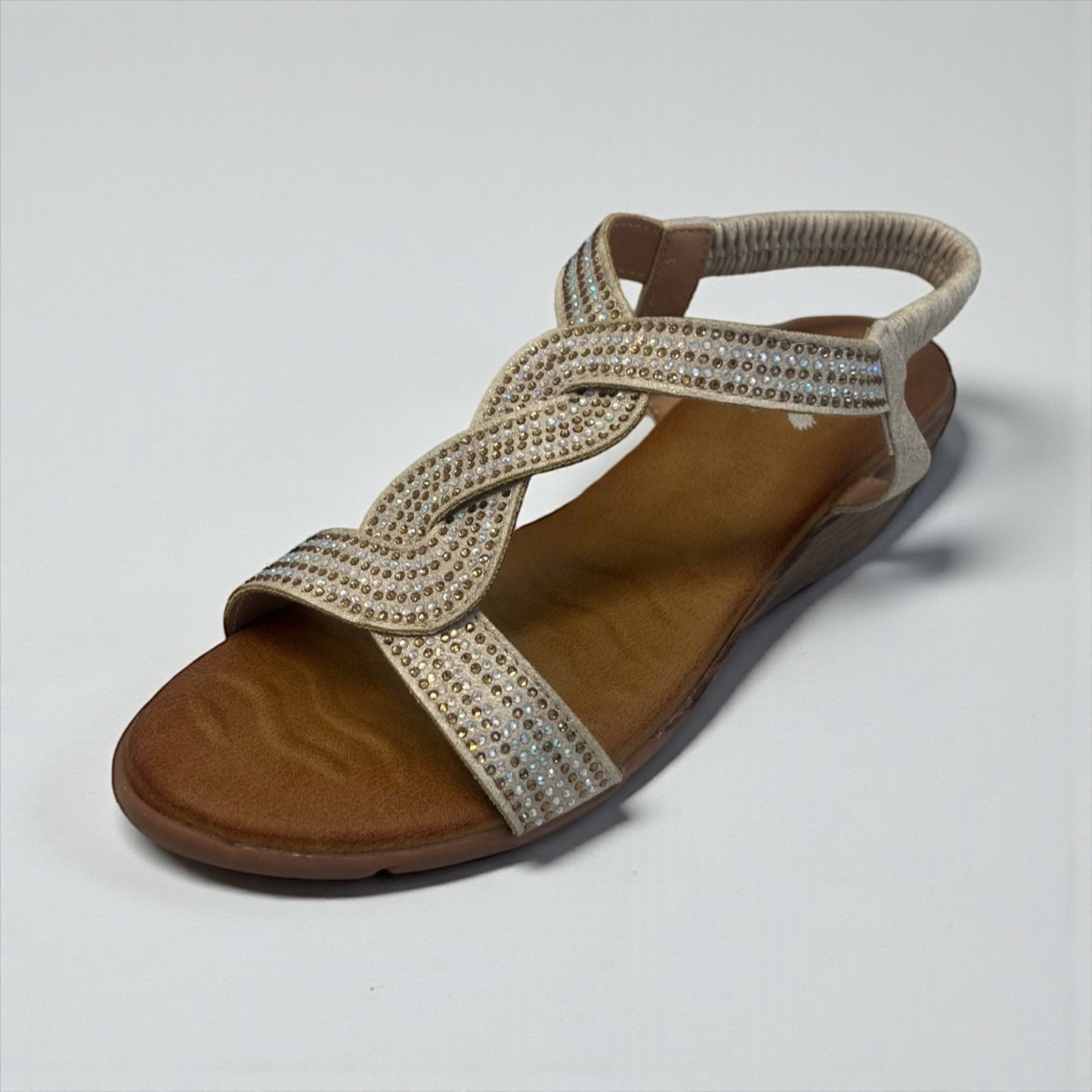 Beige wedge sandal