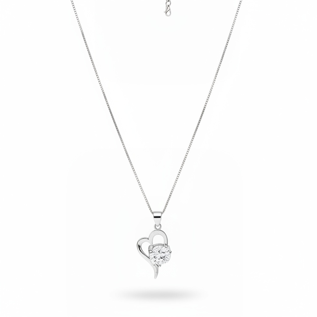 Large stone heart necklace