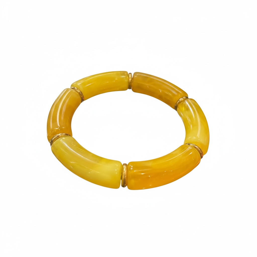 Cylinder beaded bracelet -lemon