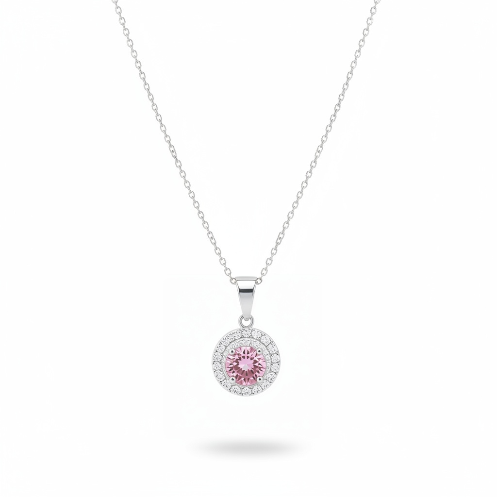 Pink diamanté stone necklace