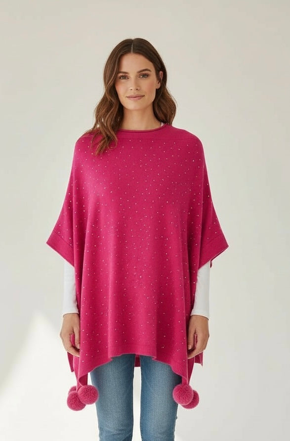 Fuchsia diamanté poncho