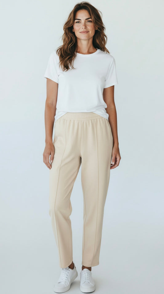 Beige soft magic trouser