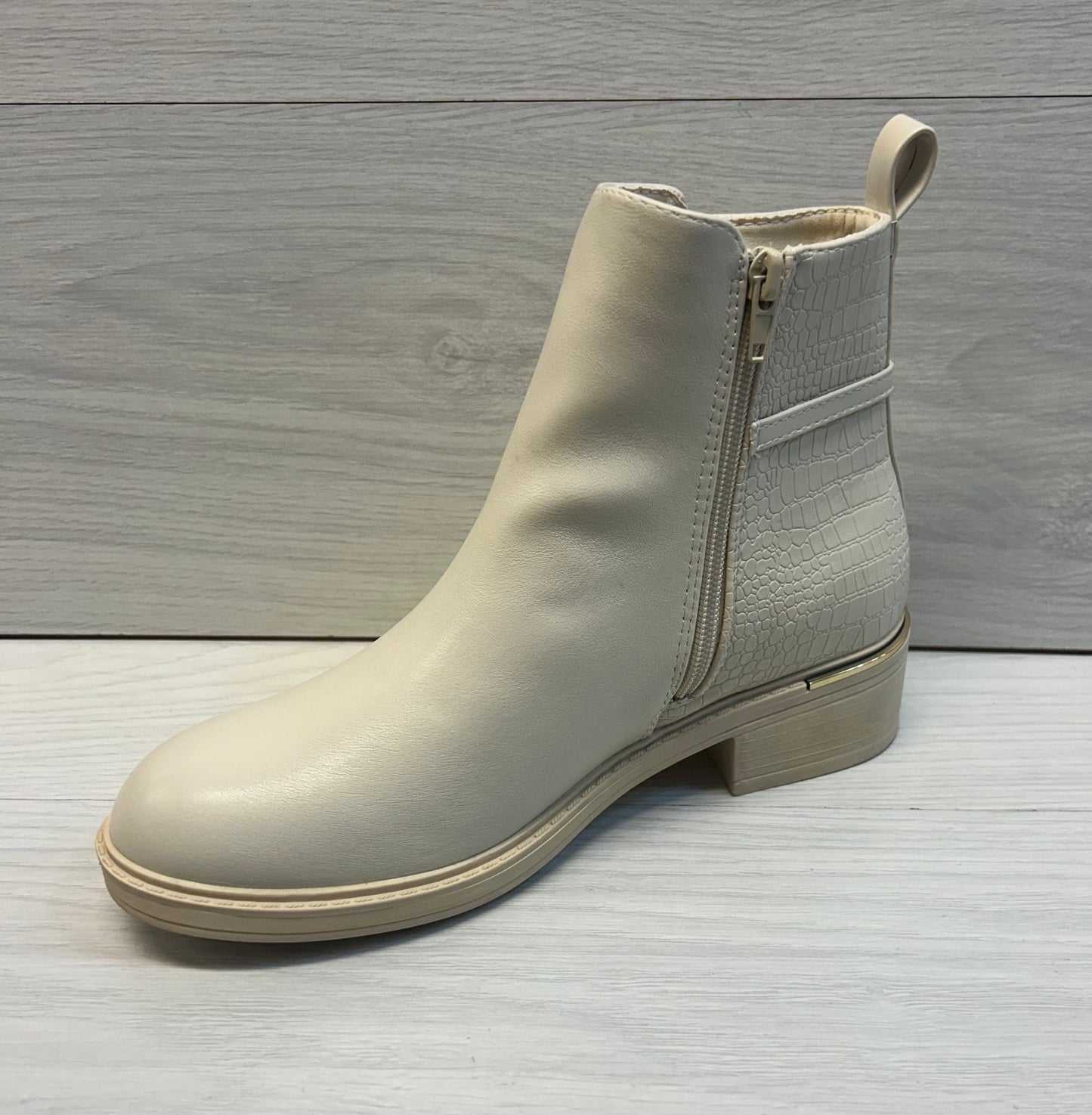 Cream ankle boot