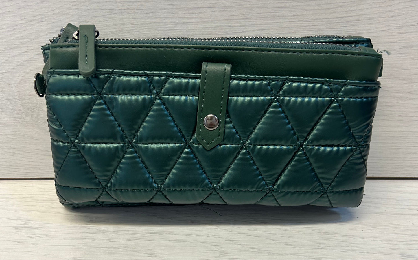 Green quilted bag