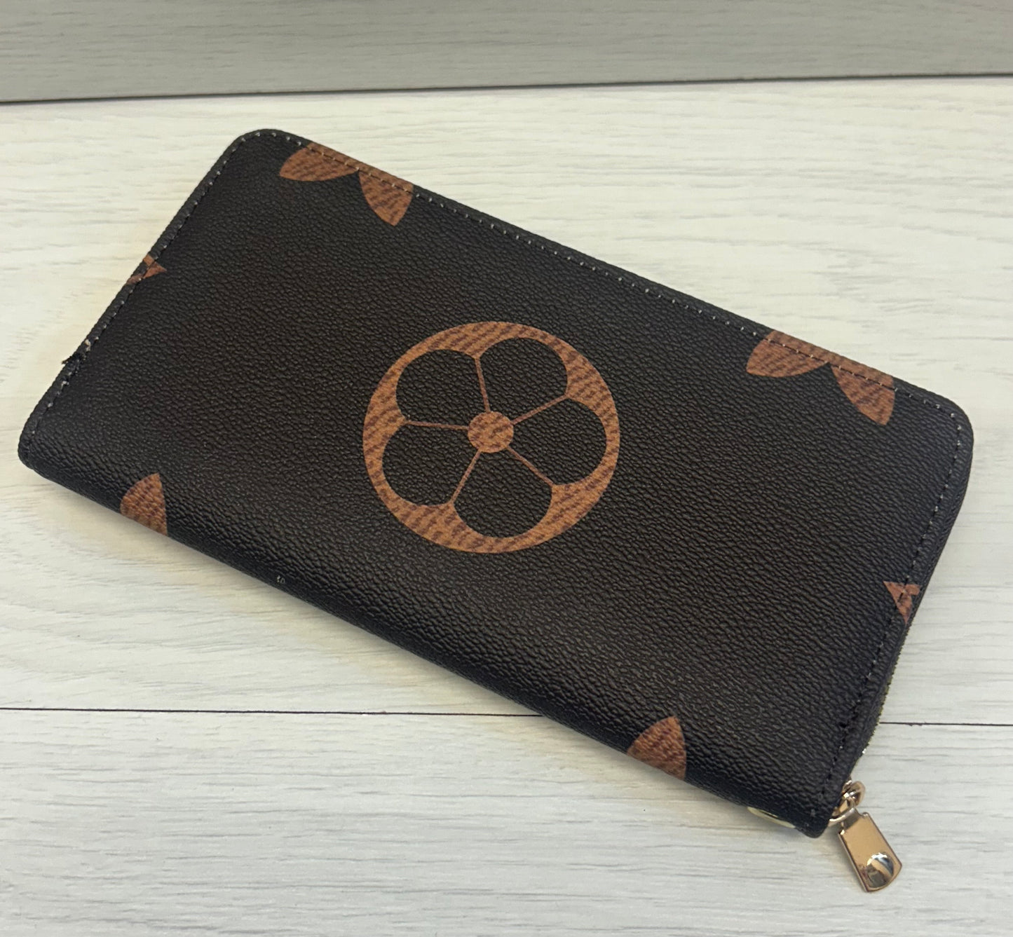 Brown flower purse