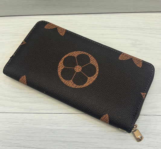 Brown flower purse