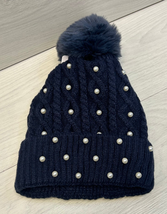 Navy pearl hat