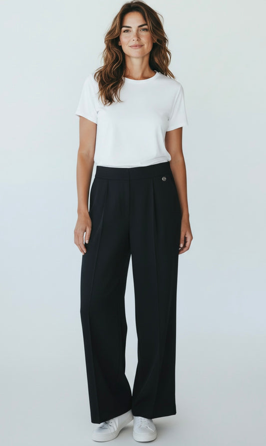 Malissa J wide Leg jogger-black