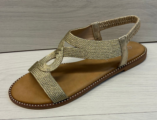 S298 gold rope sandal