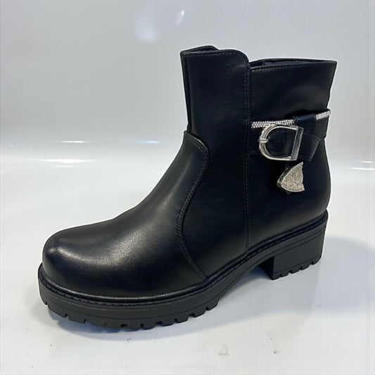 Black chunky ankle boot