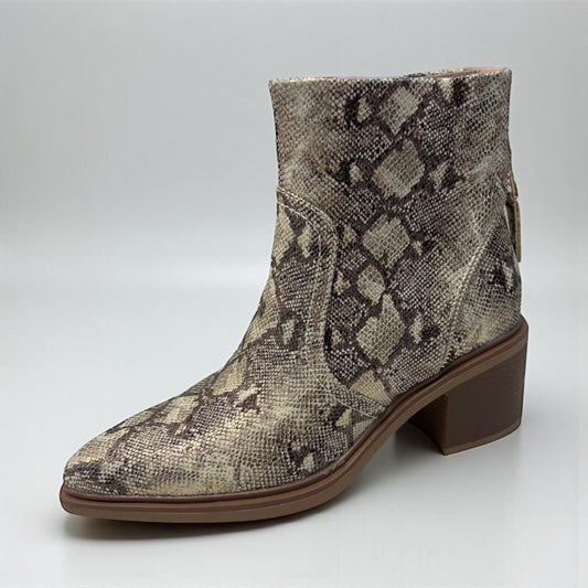 Gold snake print boot