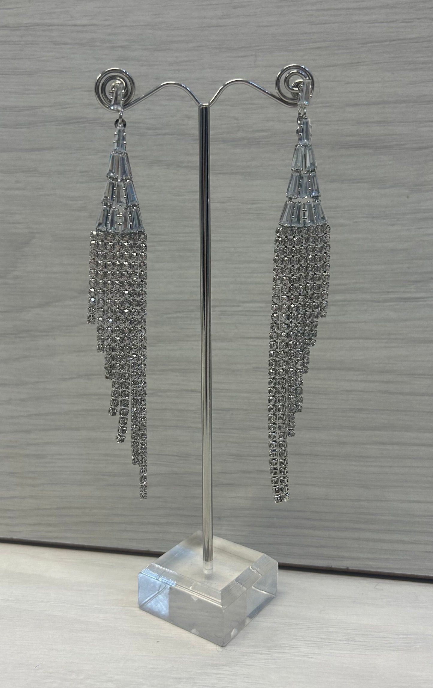 Diamanté waterfall earrings