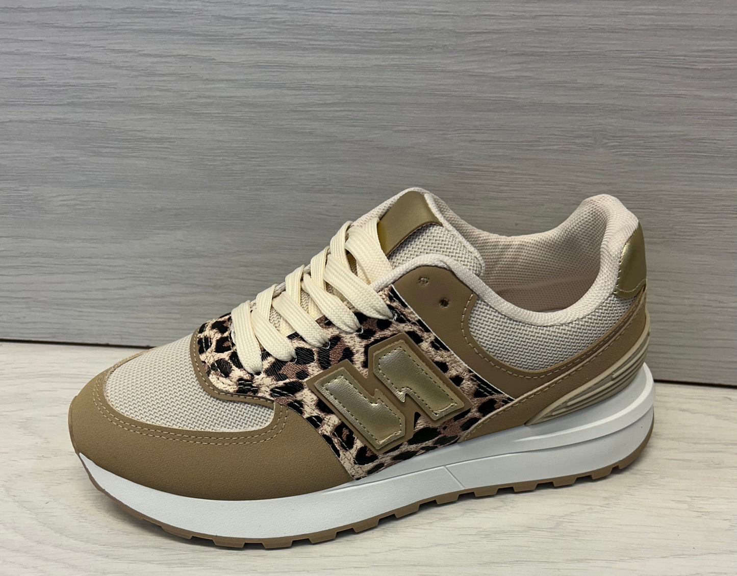 Leopard/beige trainer
