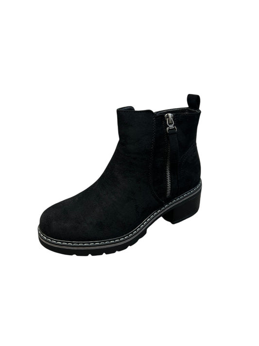 Black suede ankle boot