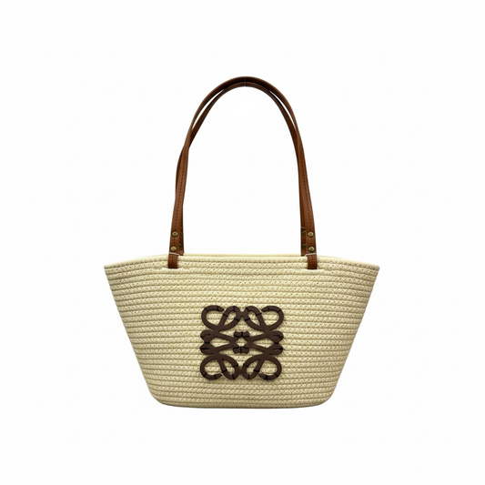 Beige basket bag
