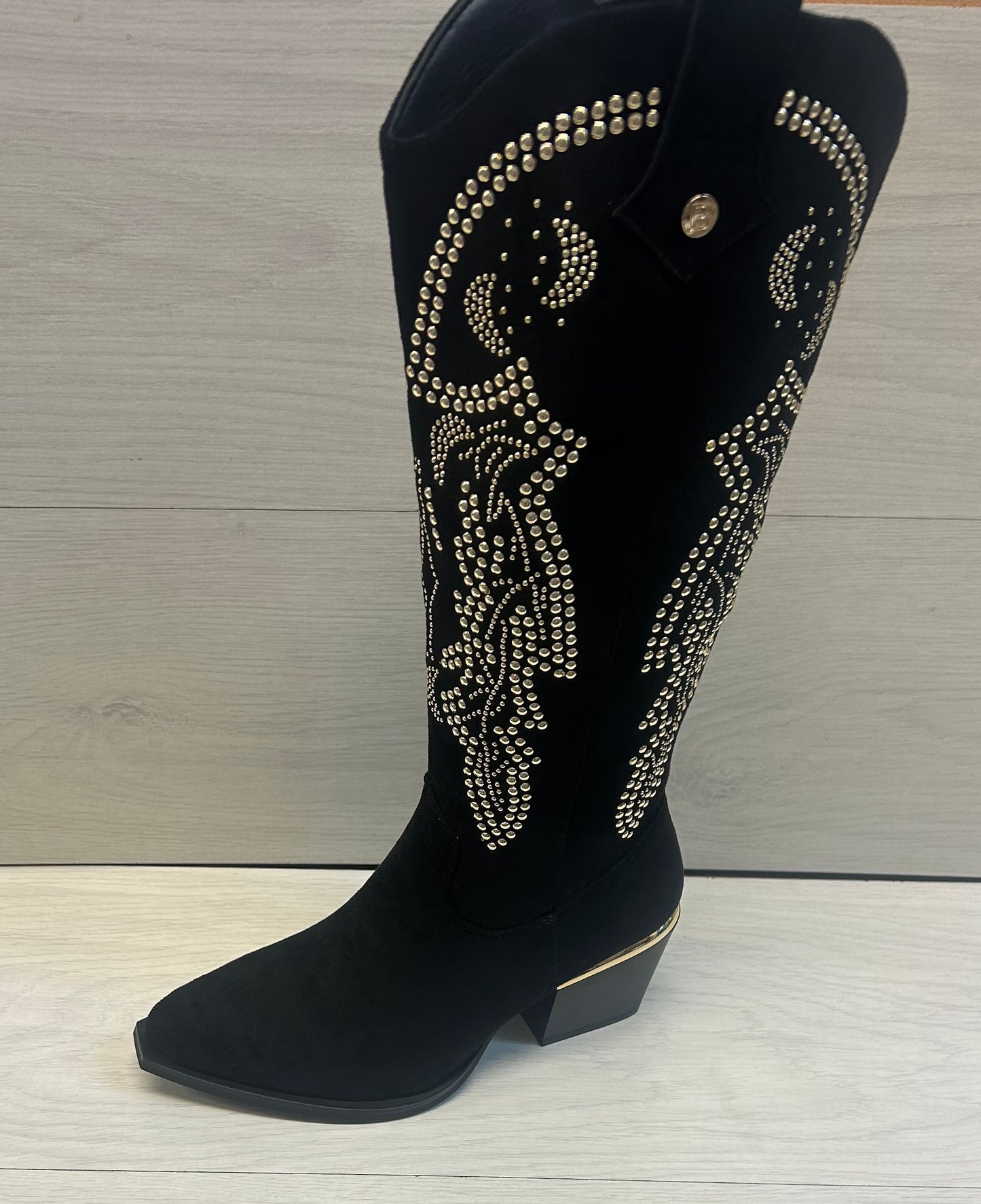 Black studded Cowboy boot