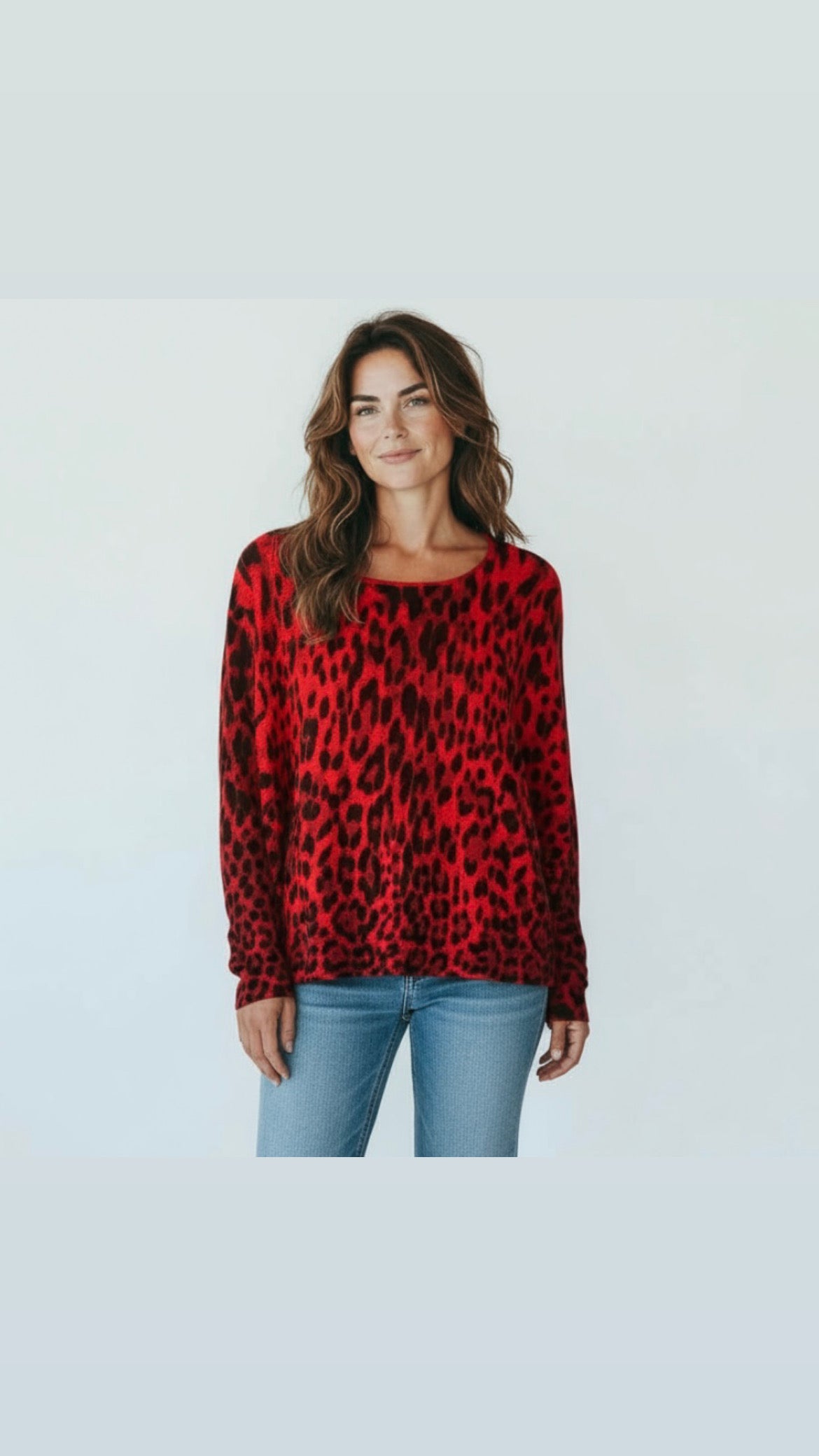 Zeva red animal print Jumper