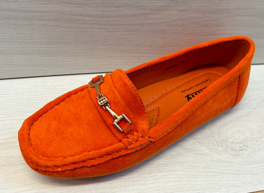 Orange suede mocks