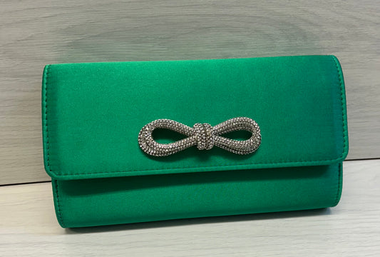 Green bow clutch bag