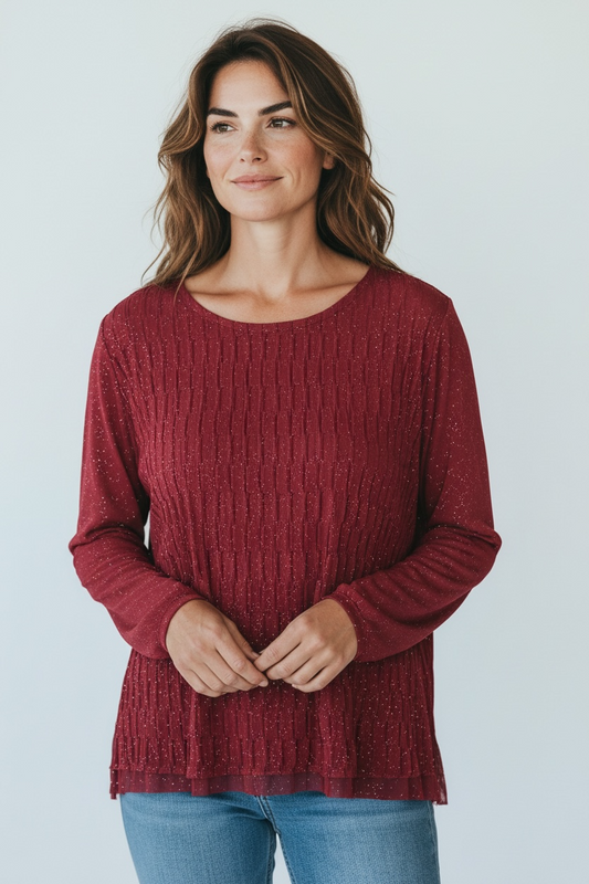 Burgundy chiffon blouse