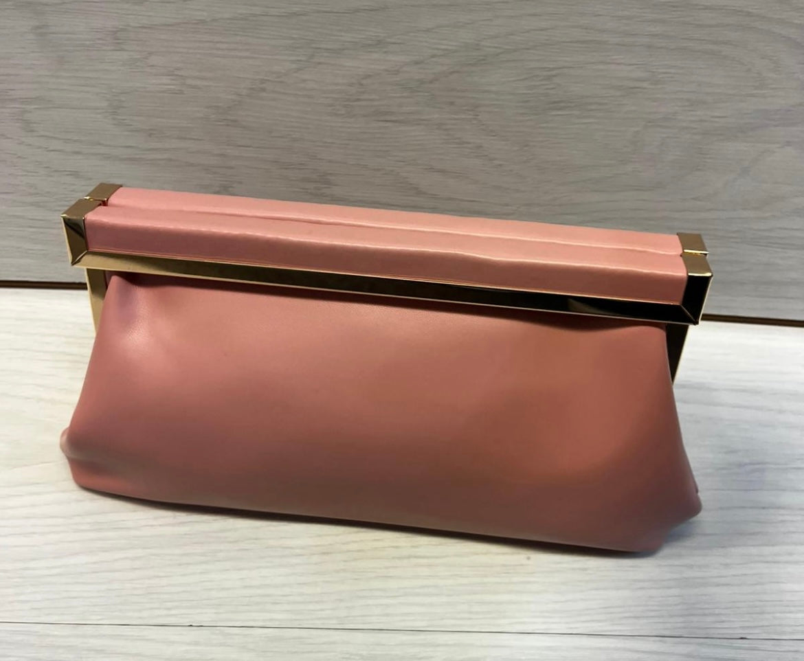 Pink slouch clutch bag