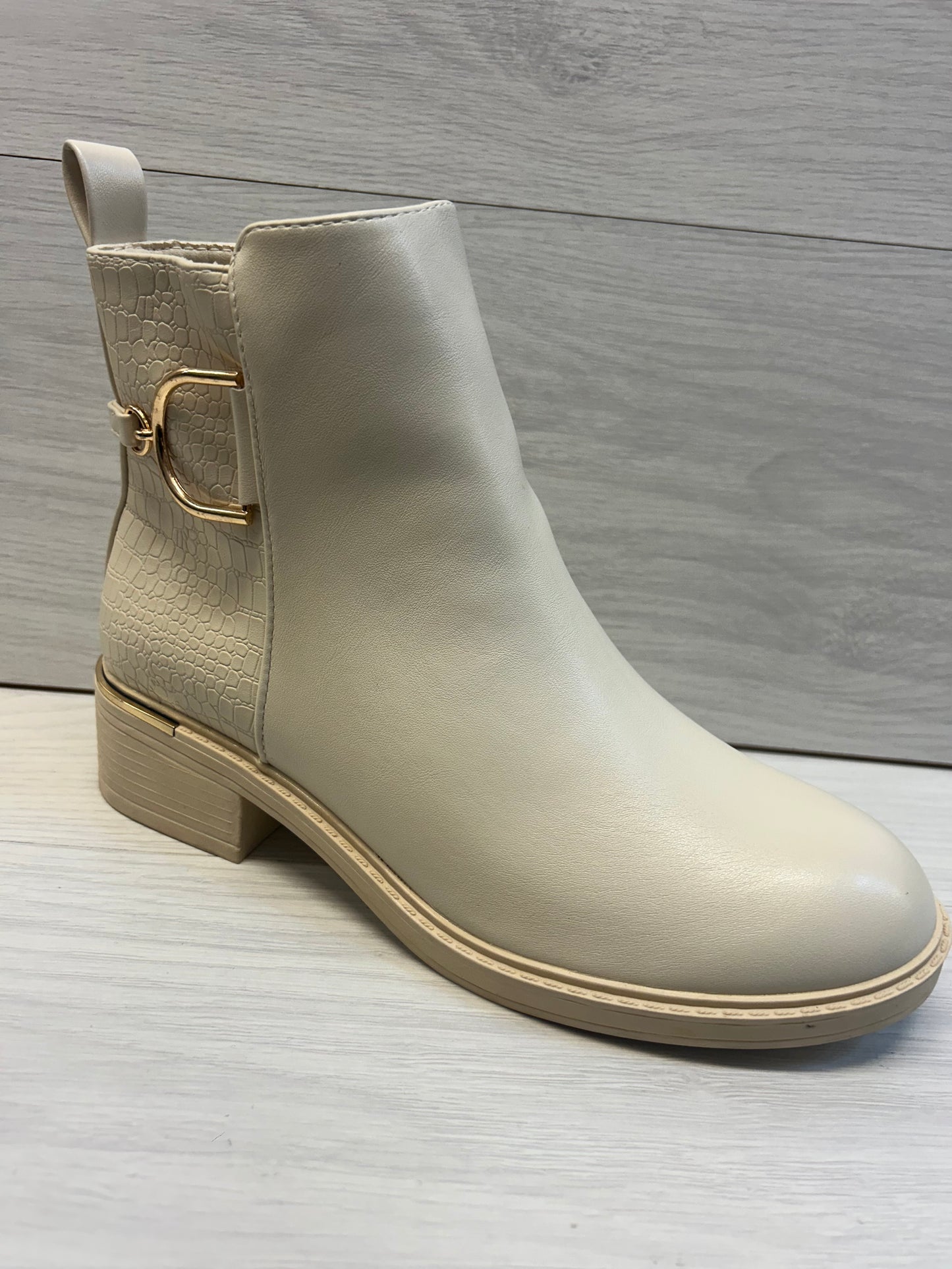 Cream ankle boot