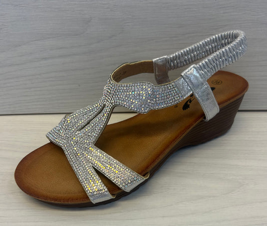 Silver AB wedge sandal