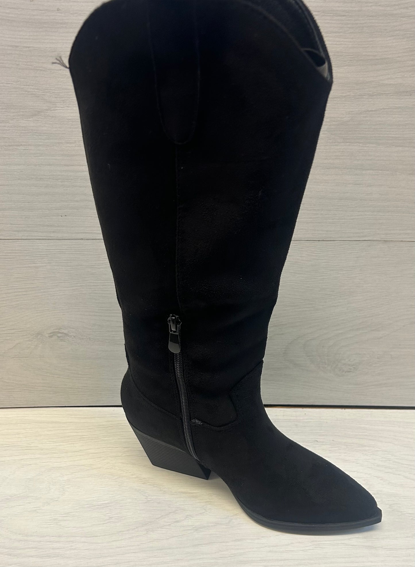 Black diamanté cowboy boots