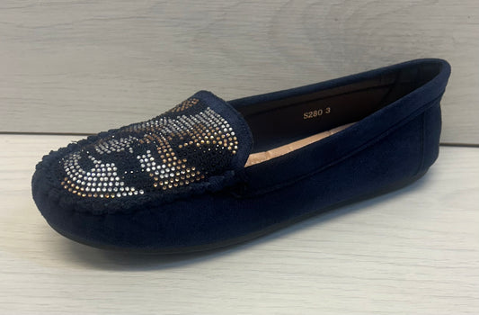 Navy diamanté mocks